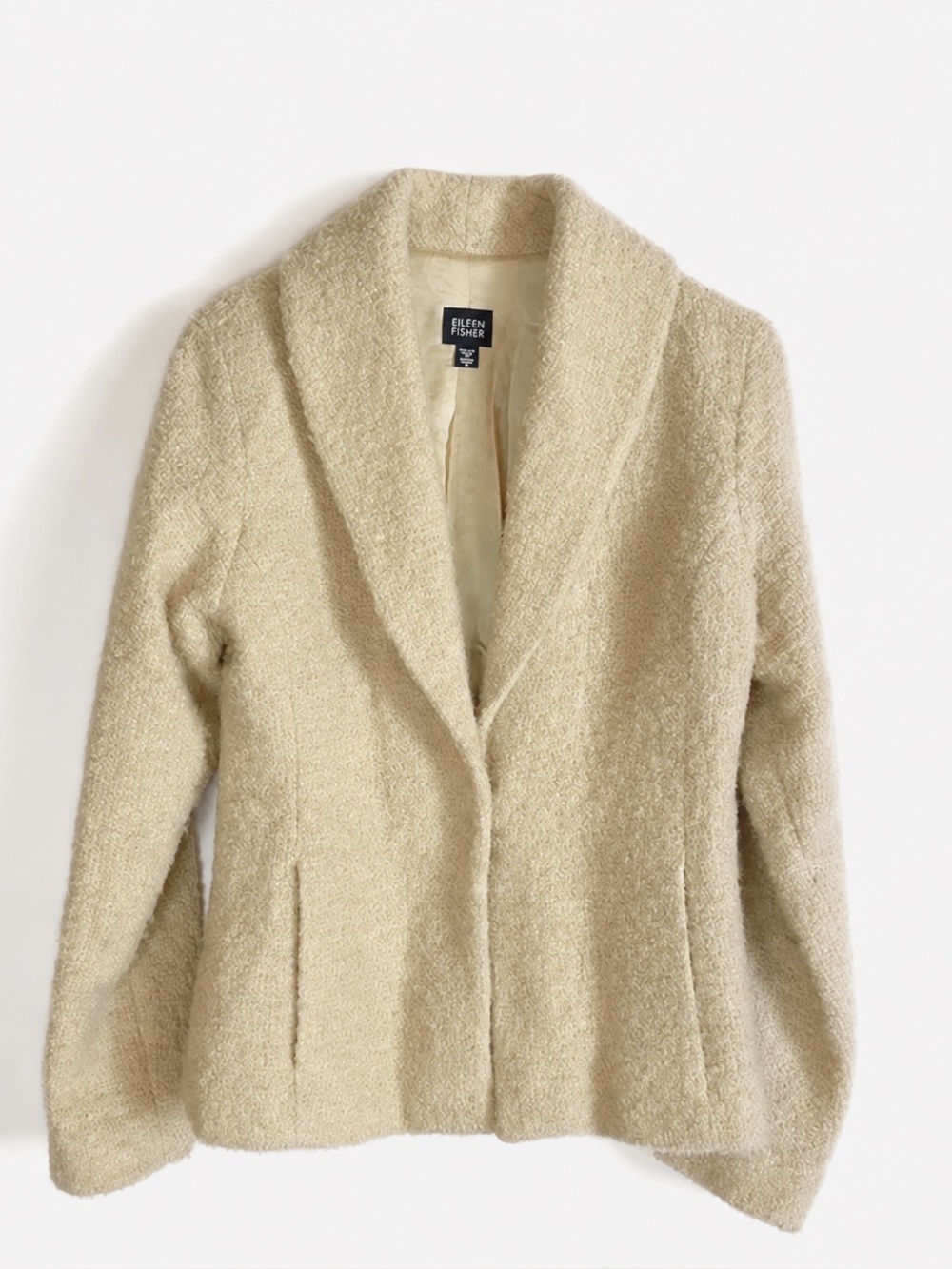 Eileen Fisher cream boucle jacket